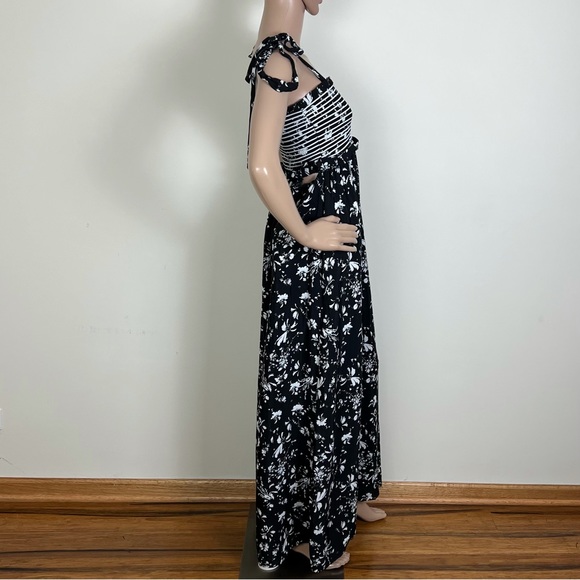 FREE PEOPLE REVOLVE BLACK FLORAL PRINT WIDE-LEG JUMPSUIT - Picture 5 of 11